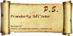 Prandorfy Sándor névjegykártya